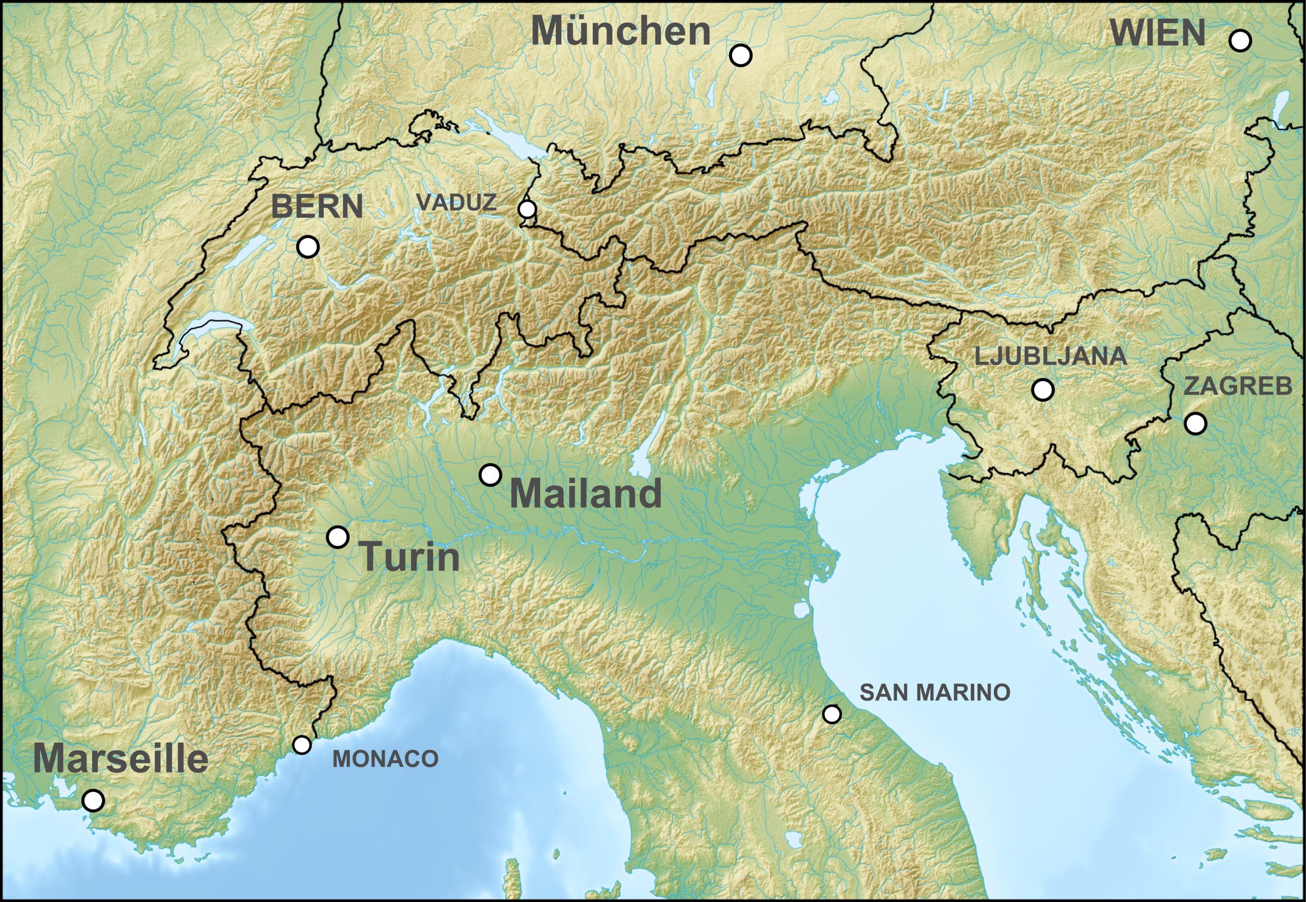 Map of the Alps